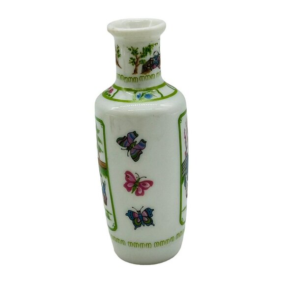 Franklin Mint Geisha Butterfly Mini Imperial Collection Dynasty Vase 1980 Japan - Picture 4 of 8